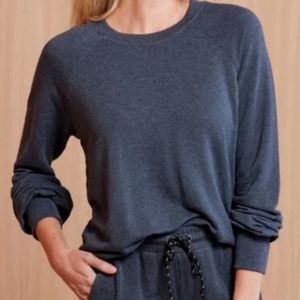 Sundry for Evereve Everyday Raglan Pullover Sweatshirt size 1 Small in navy